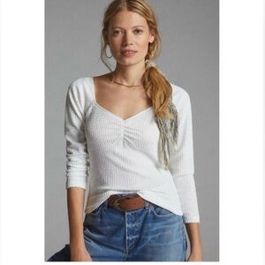 Anthropologie Maeve White Top Excellent Condition XS